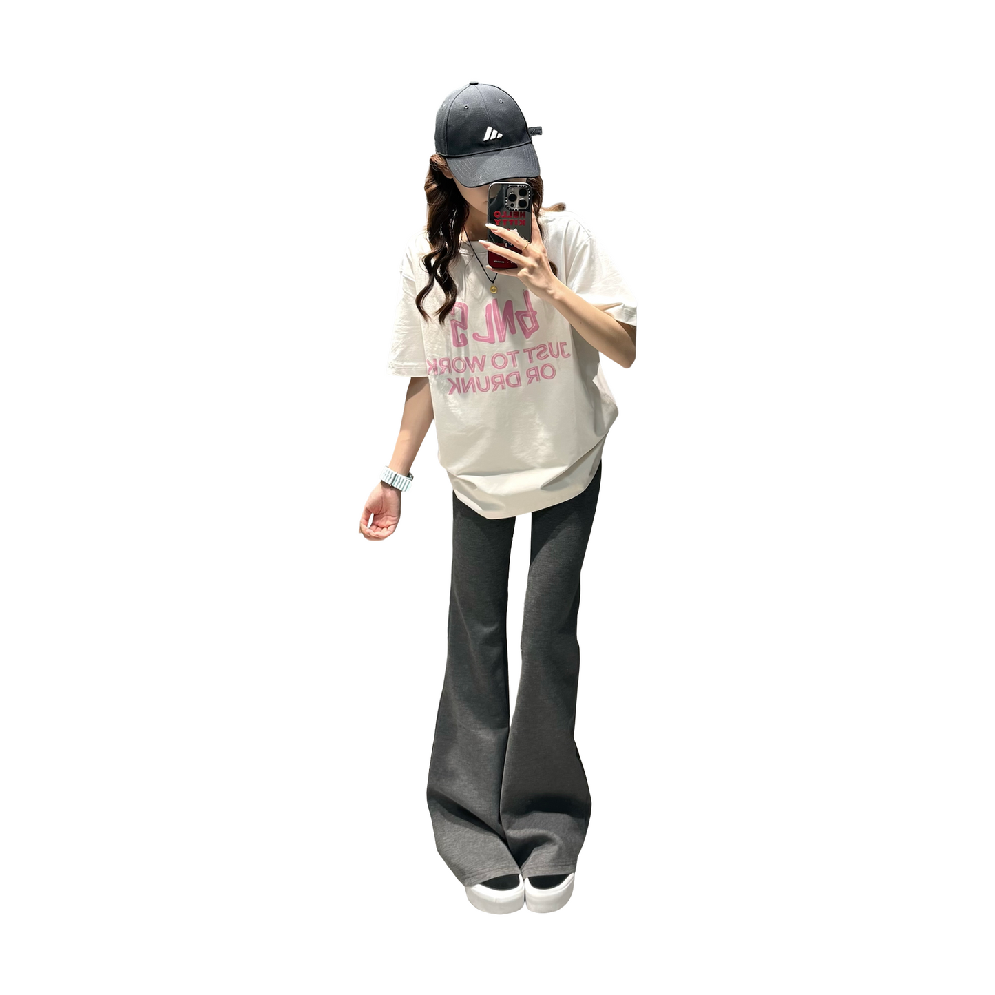 BONELESS Just To Work Or Drunk Tee Light Apricot (SS25)