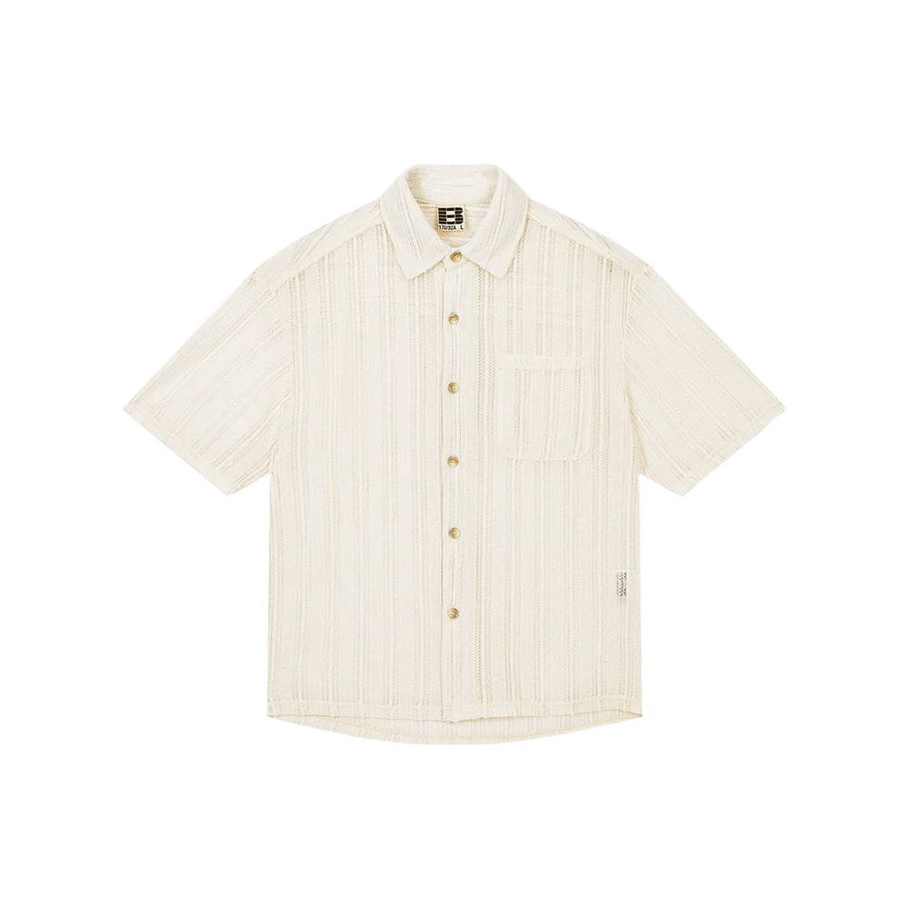 BONELESS Knit Openwork Short Sleeved Shirt Light Apricot (SS25)