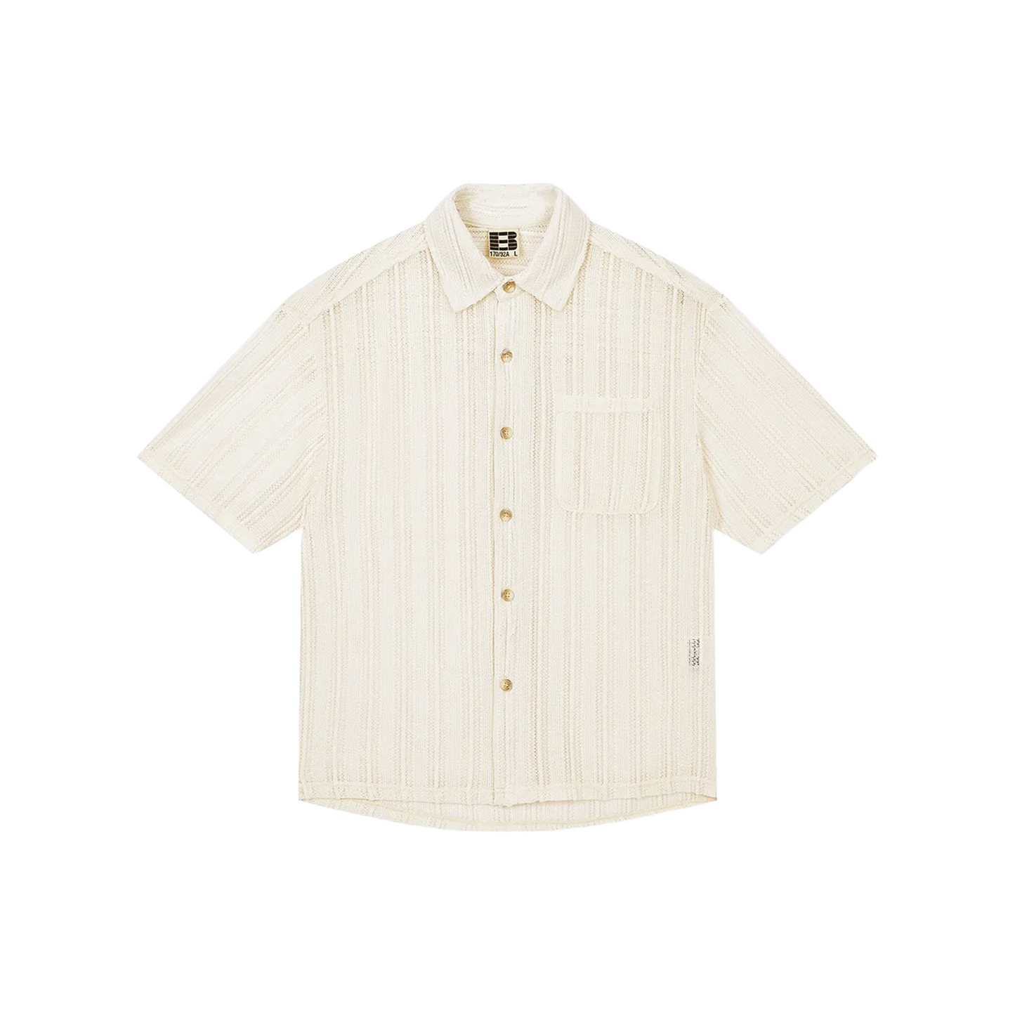 BONELESS Knit Openwork Short Sleeved Shirt Light Apricot (SS25)