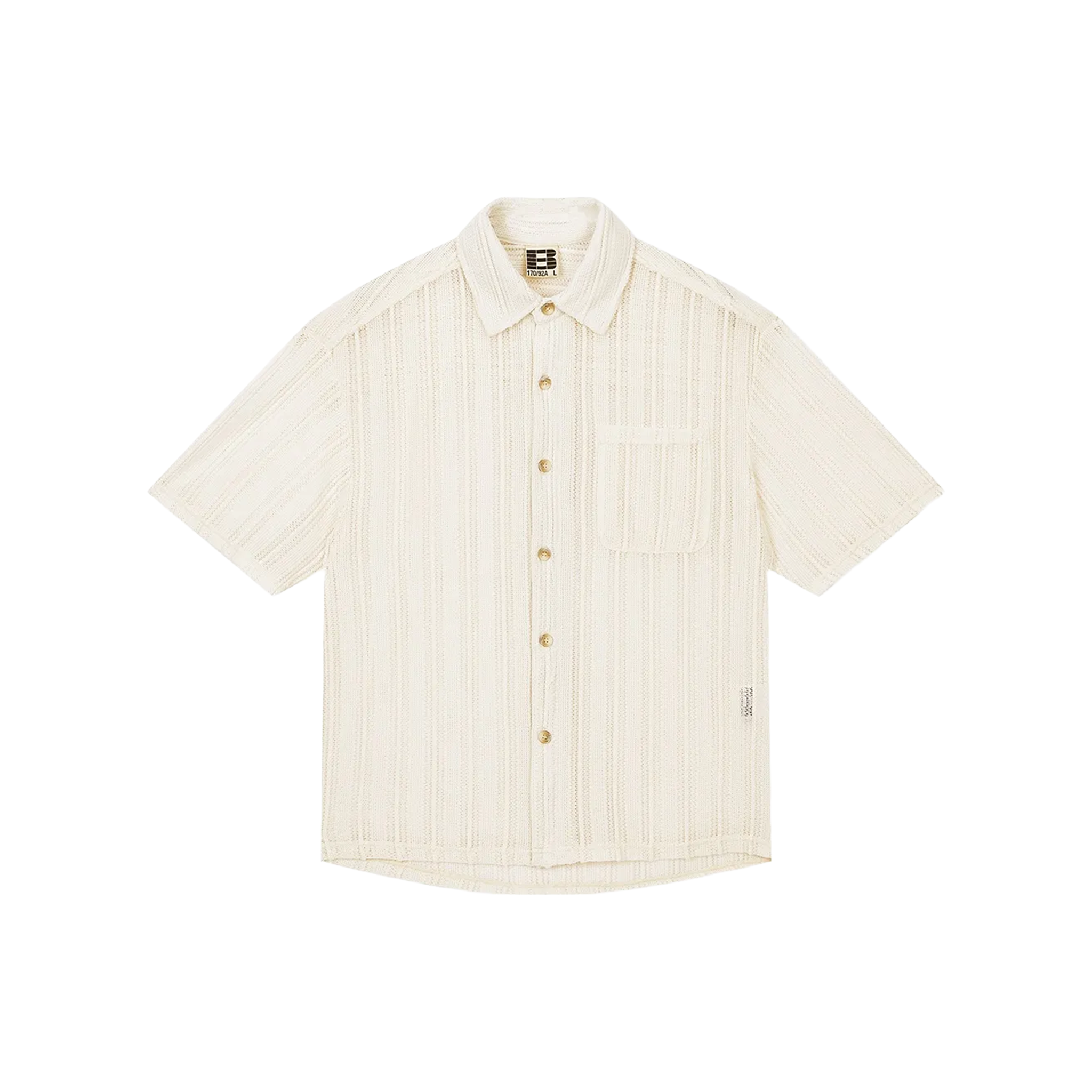 BONELESS Knit Openwork Short Sleeved Shirt Light Apricot (SS25)