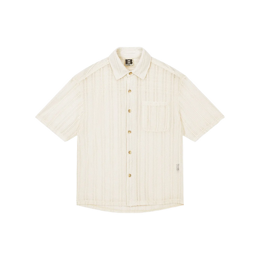 BONELESS Knit Openwork Short Sleeved Shirt Light Apricot (SS25)