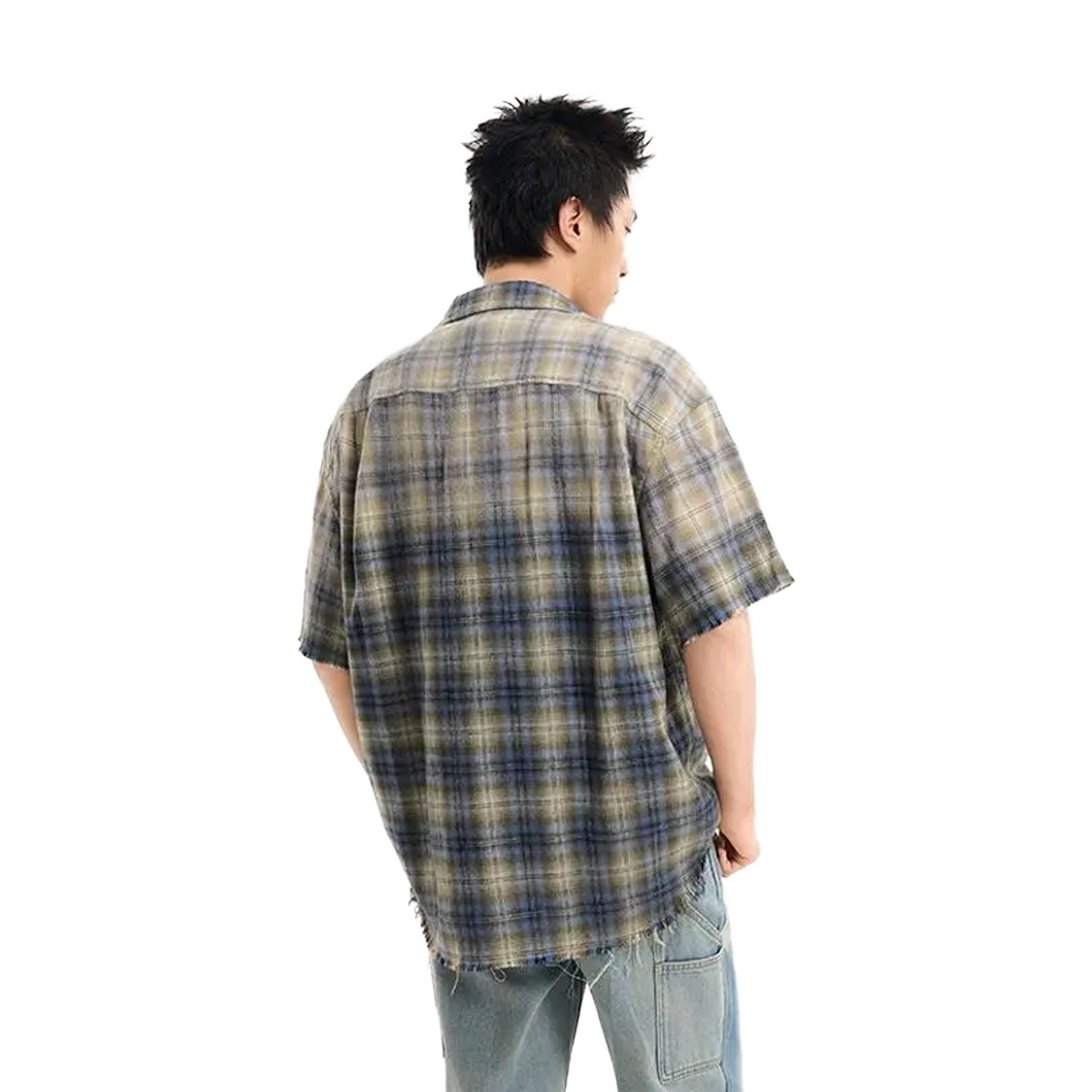 BONELESS Logo Washed Pure Gradient Short Sleeved Shirt Blue/Yellow (SS25)