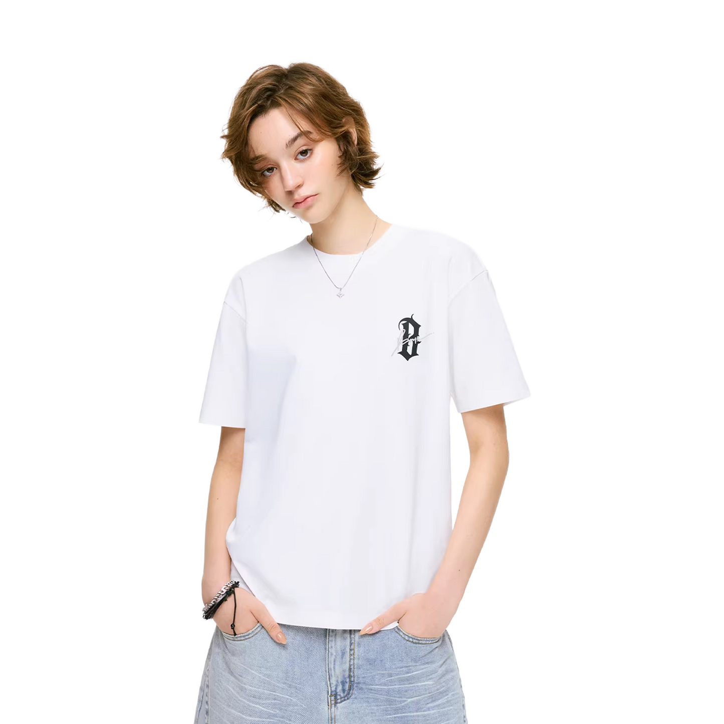 BONELESS Neo Gothic B Print Tee White (SS26)