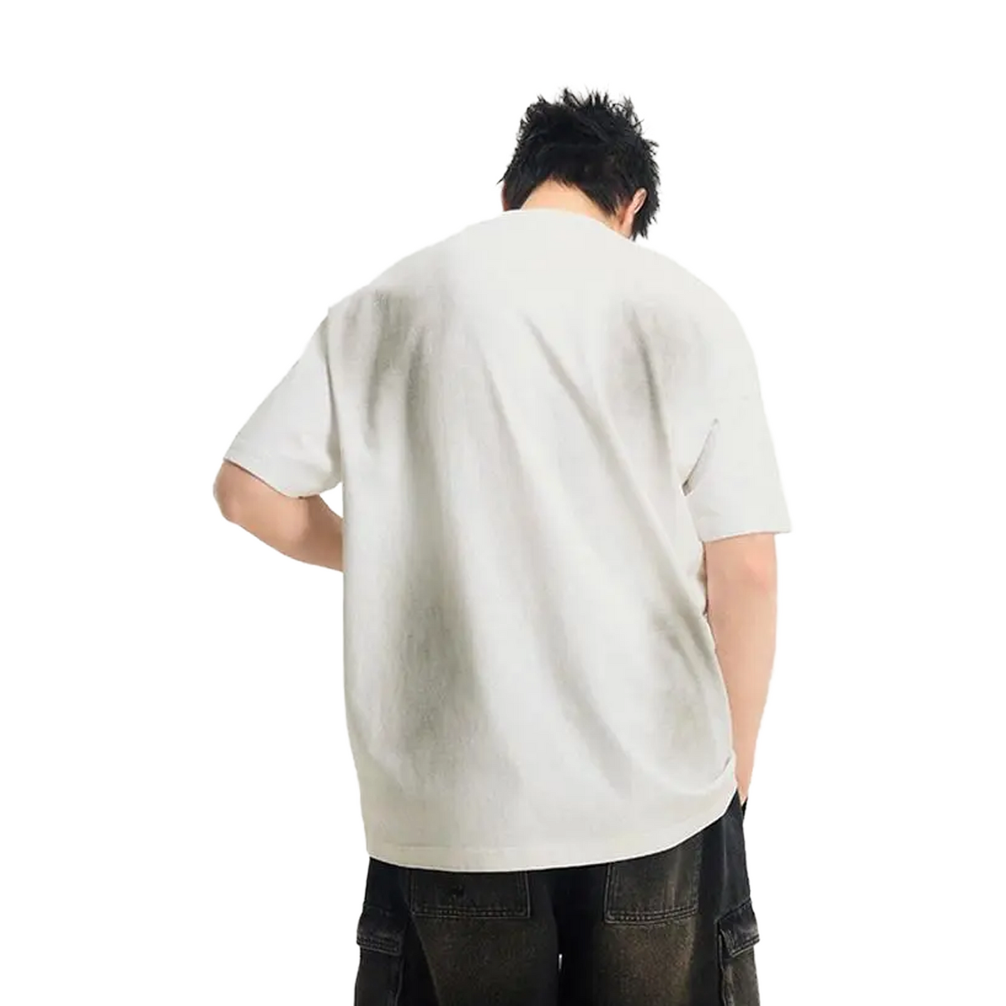 BONELESS Patchwork Ribbon Spray Print S/S Tee White (SS25)