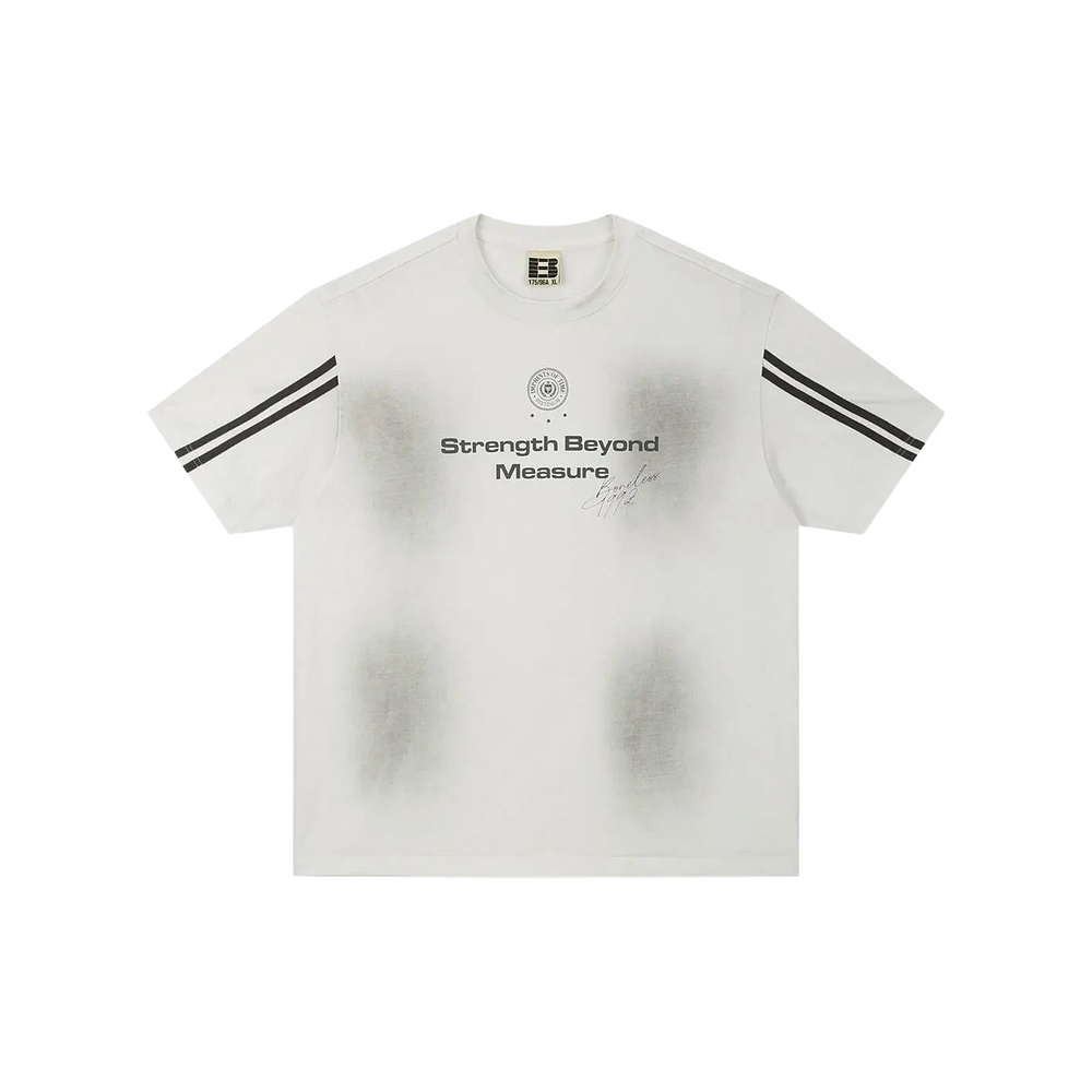 BONELESS Patchwork Ribbon Spray Print S/S Tee White (SS25)