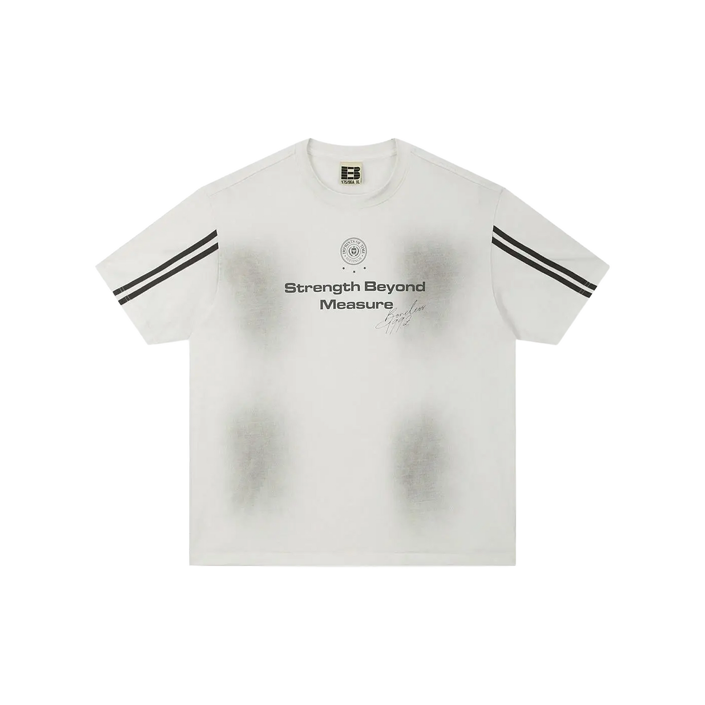 BONELESS Patchwork Ribbon Spray Print S/S Tee White (SS25)