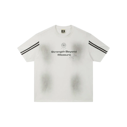 BONELESS Patchwork Ribbon Spray Print S/S Tee White (SS25)