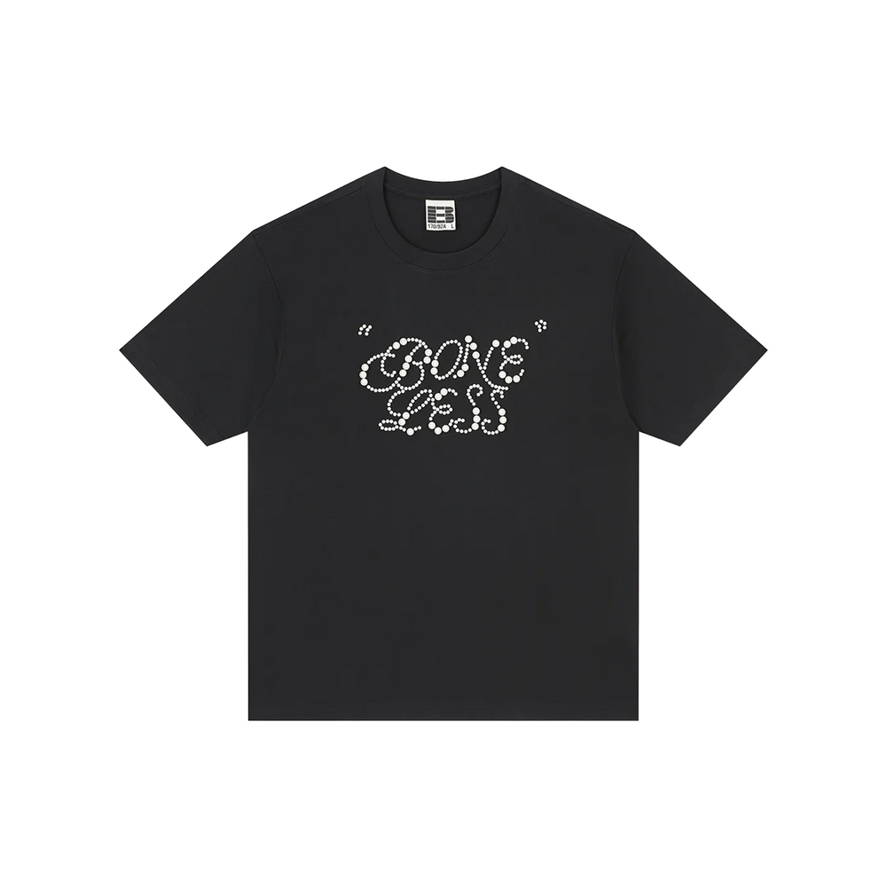 BONELESS Pearl Beaded Pure Design Short Sleeved Tee Reactive Black (SS25)