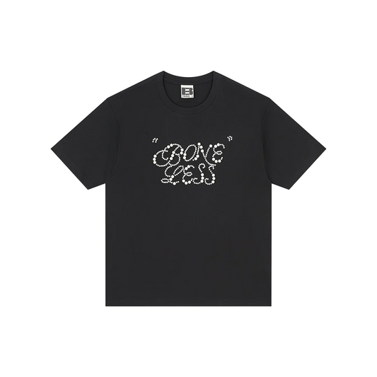 BONELESS Pearl Beaded Pure Design Short Sleeved Tee Reactive Black (SS25)