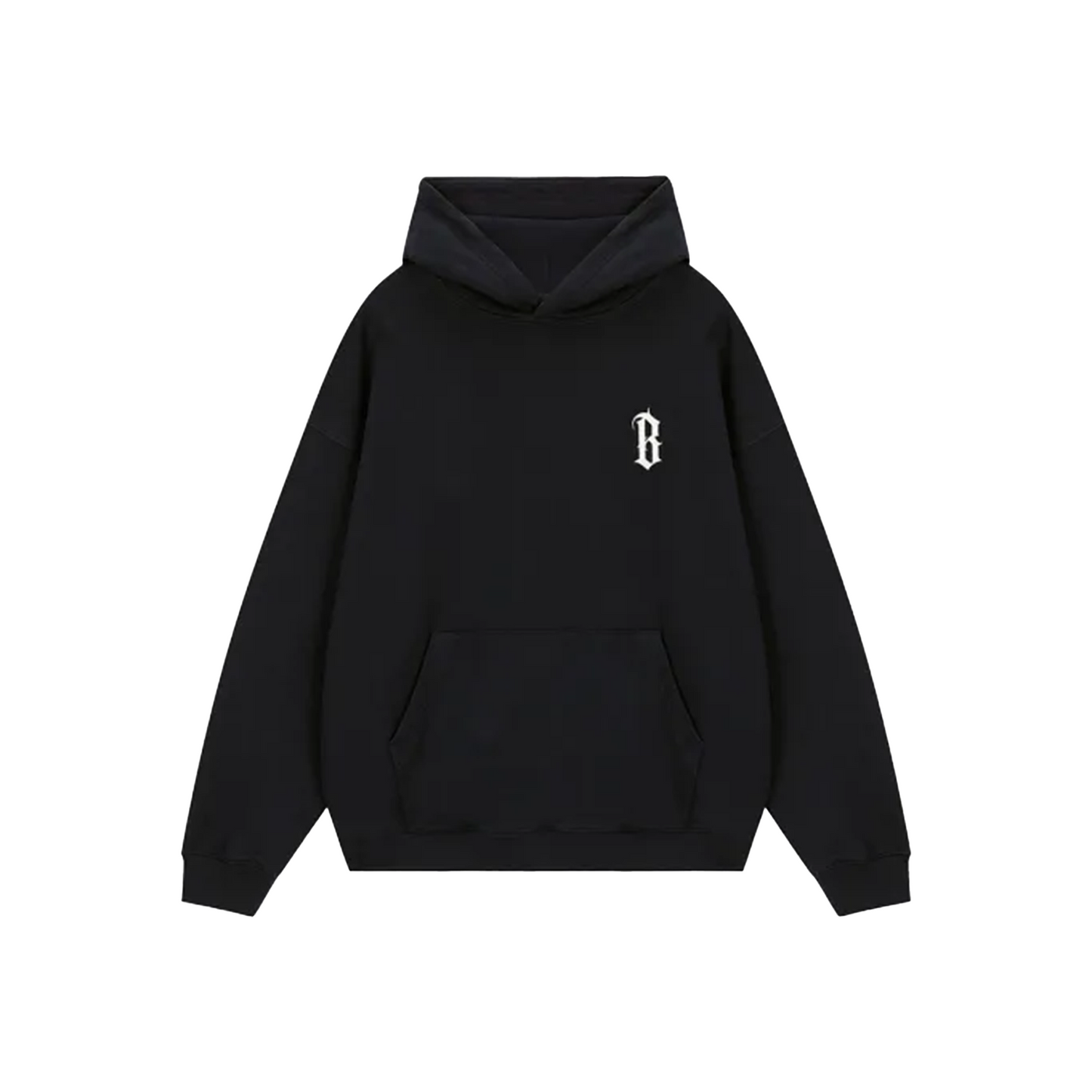 BONELESS Gothic Slogan Printed Hoodie Carbon Black (SS22)