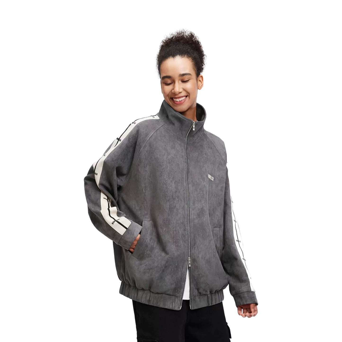 BONELESS Ribbed Raglan Jacket Grey (FW23)