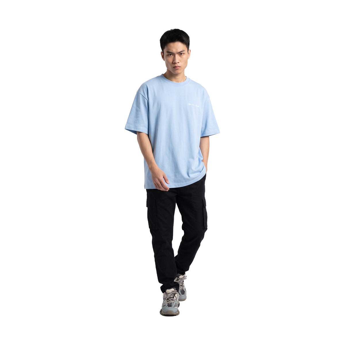 BONELESS Spaceman Handwritten Tee Light Blue (SS26)