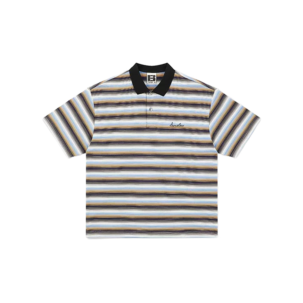 BONELESS Stripe Embroidered Logo Shirt Black/Blue (SS26)