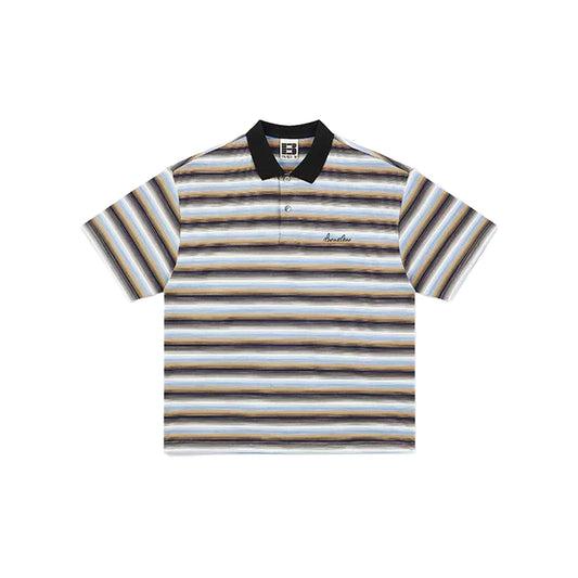 BONELESS Stripe Embroidered Logo Shirt Black/Blue (SS26)