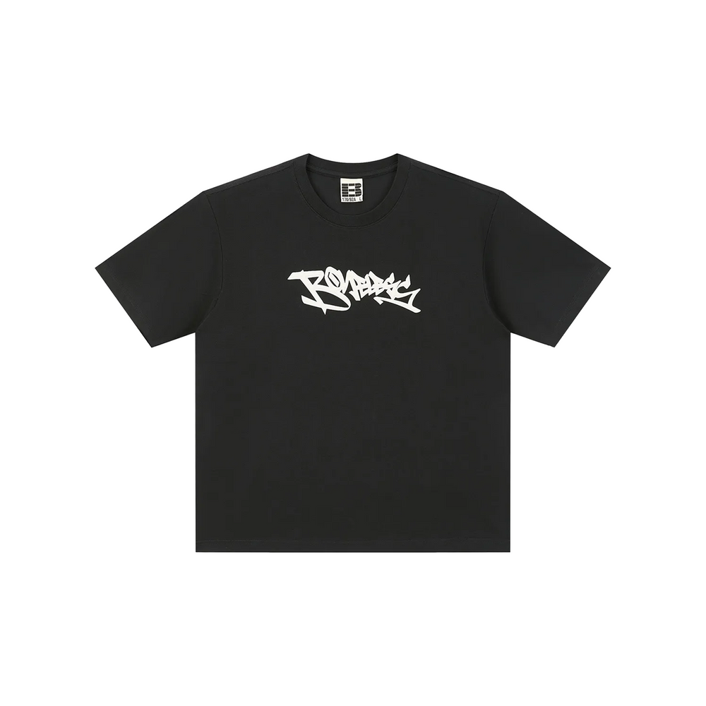 BONELESS Texture Graffiti Print Tee Black (SS25)