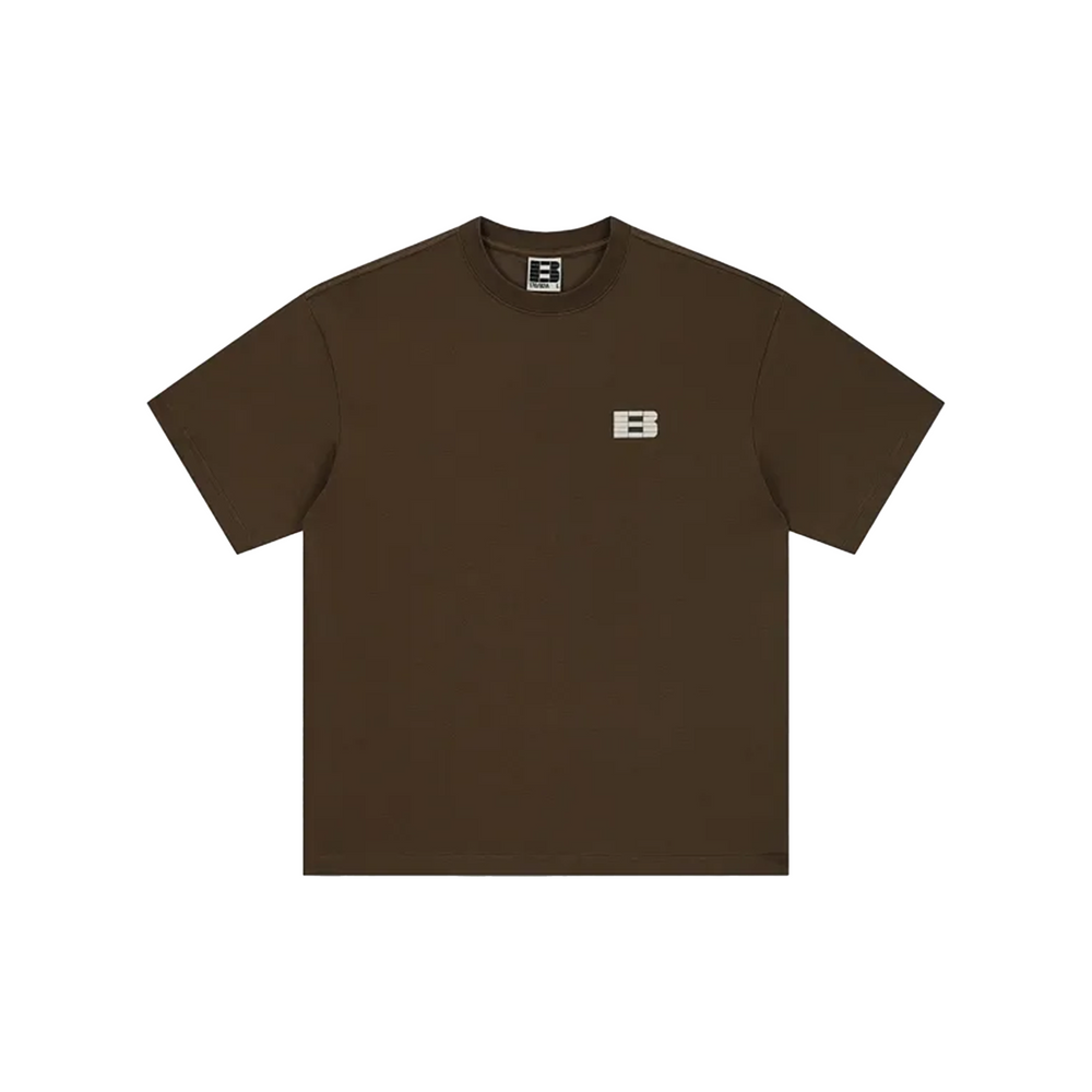 BONELESS Textured Pattern Patchwork Print S/S Tee Coffee (SS23)