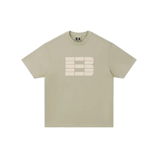 BONELESS Thick Needle Grid B Pattern S/S Tee Green Apricot (SS24)