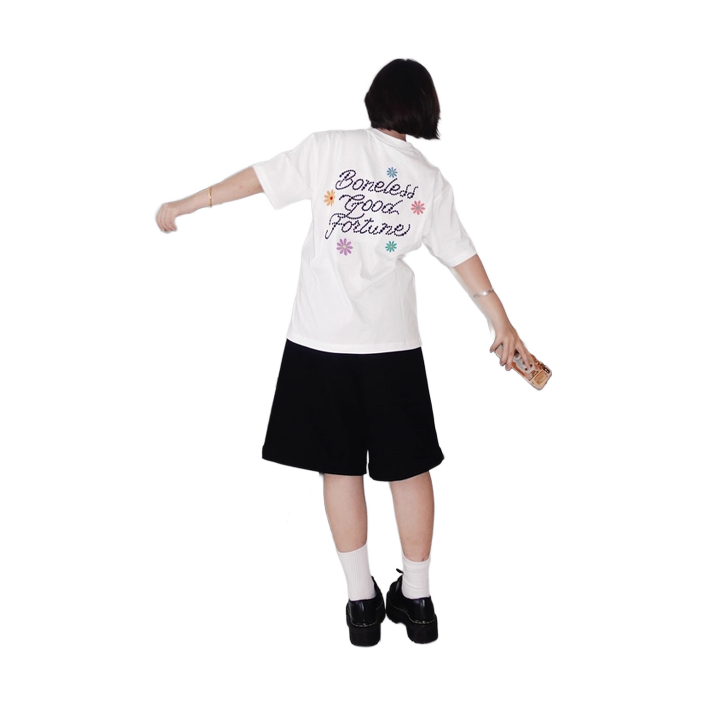 BONELESS Three-Dimensional Embroidered Tee White (SS25)