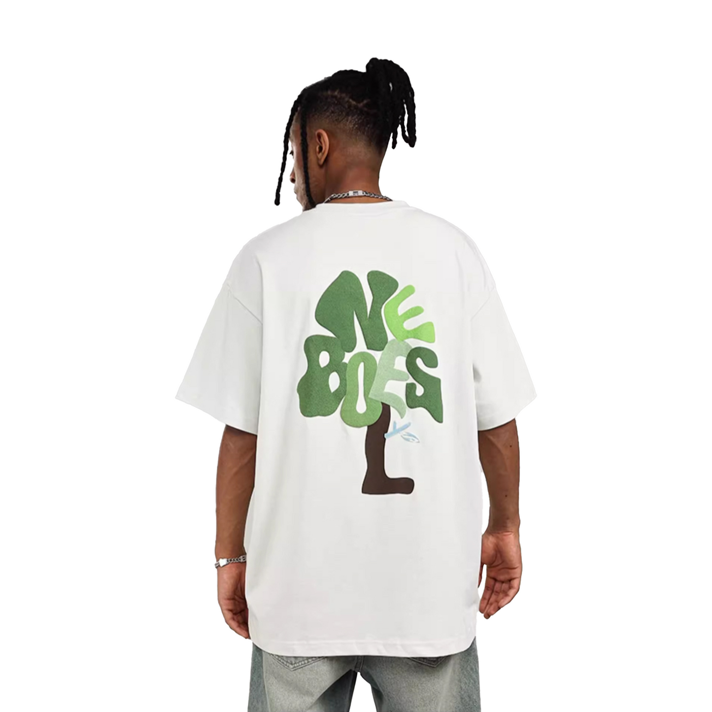 BONELESS Tree Shaped Deformed Letter Print S/S Tee Eggshell White (SS22)