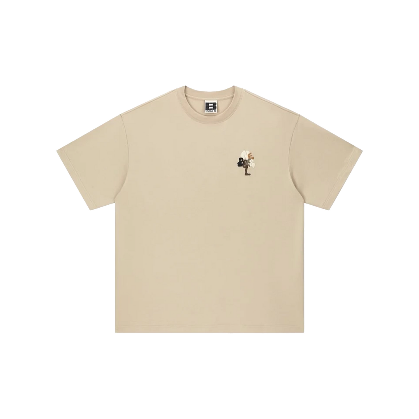 BONELESS Tree Shaped Deformed Letter Print S/S Tee Light Khaki (SS22)