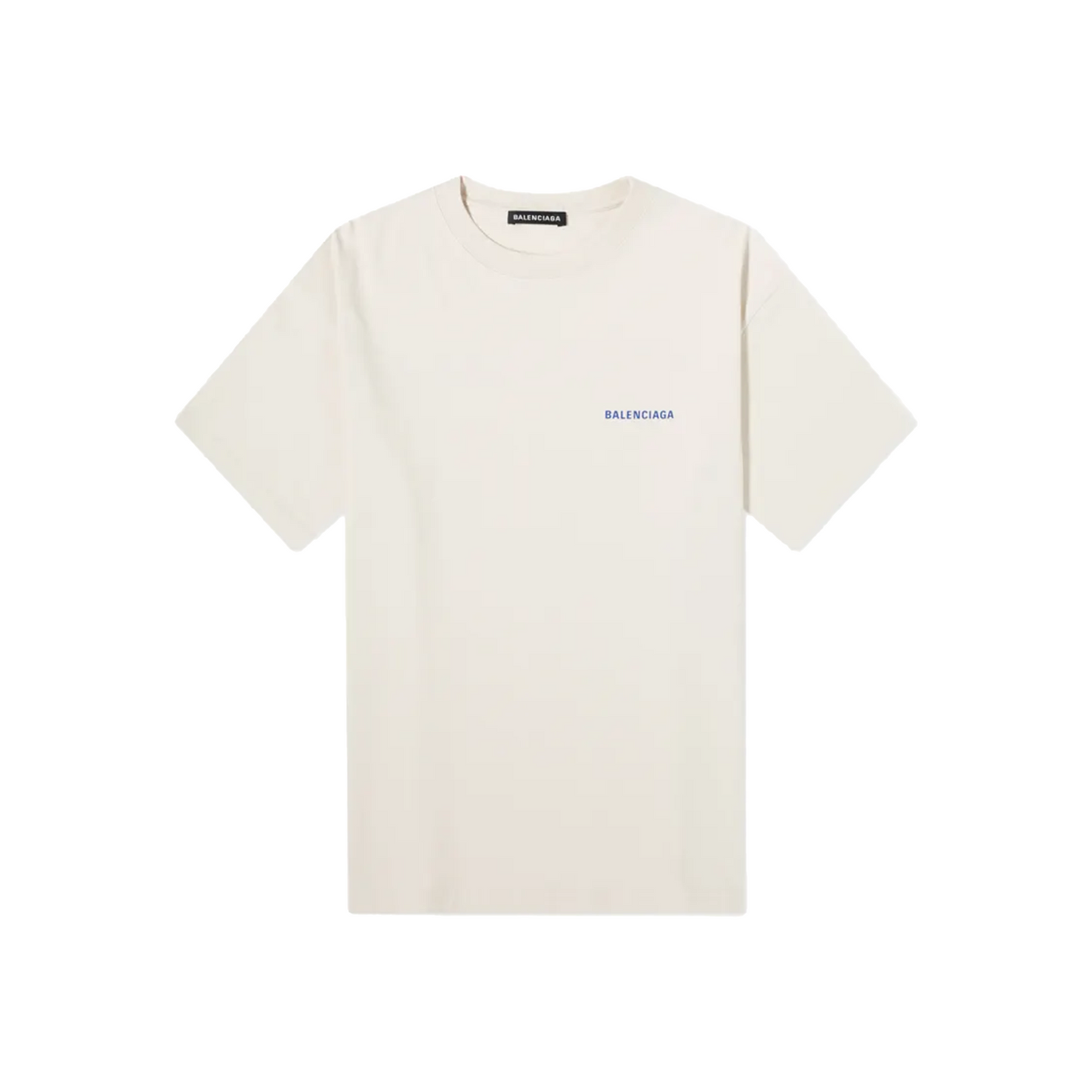 Balenciaga Badge Logo Tee Chalky White/Blue (SS21)