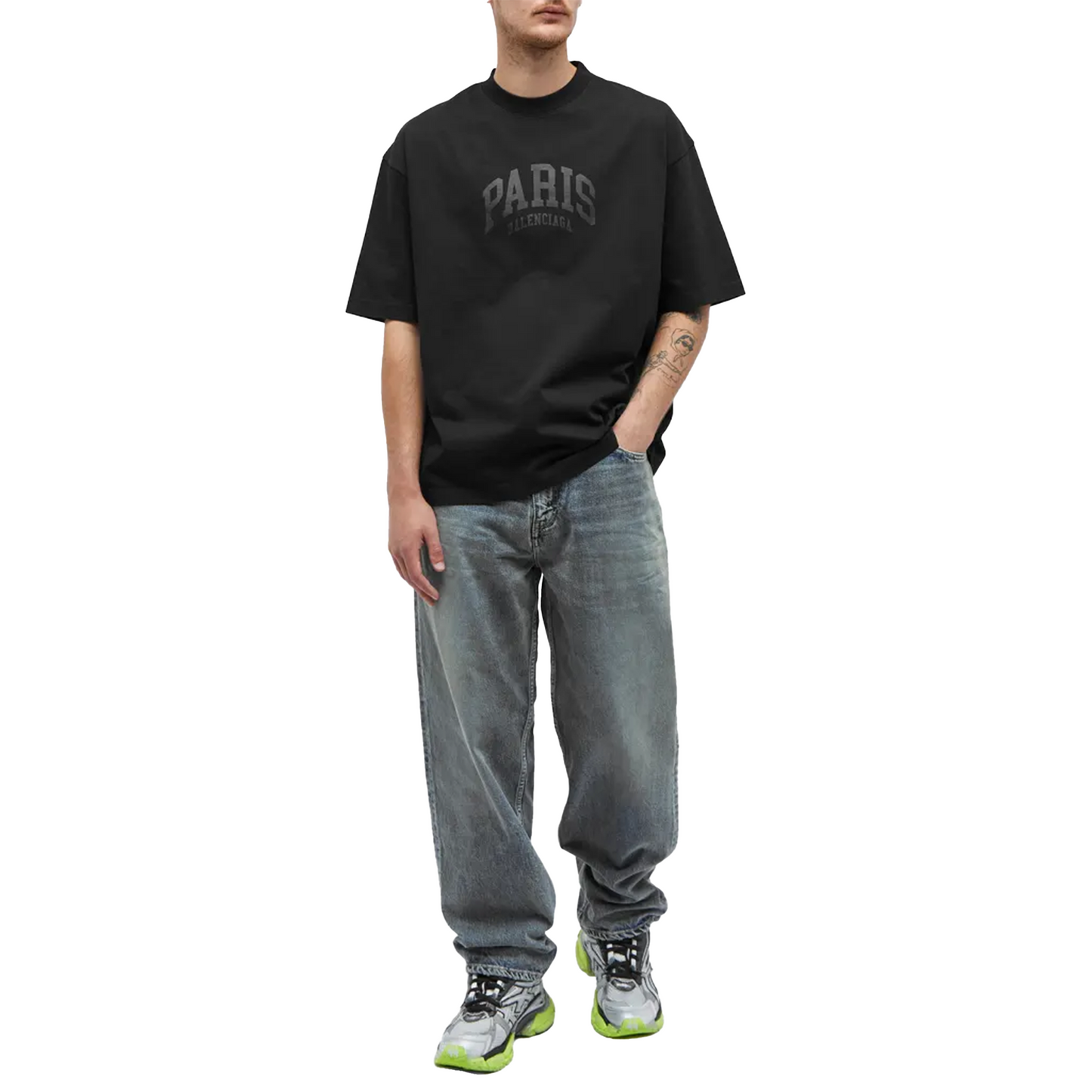 BALENCIAGA Paris Logo Tee Black (SS23)