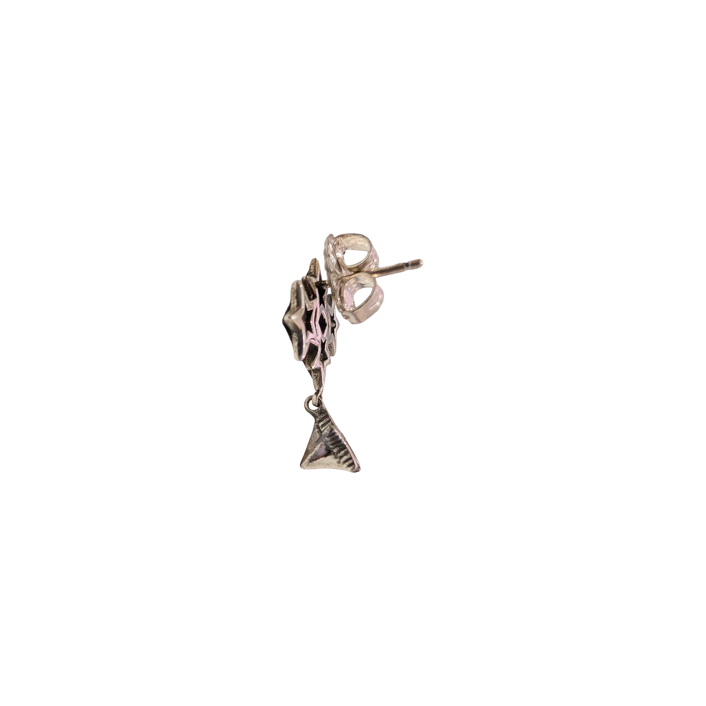 CODY SANDERSON 4 Tiny Spike Star W-Dangling Spike Star Earring Silver (SS25)