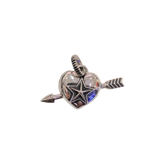 CODY SANDERSON Heart & Sheriff Star 1 Arrow Pendant Silver (SS25)