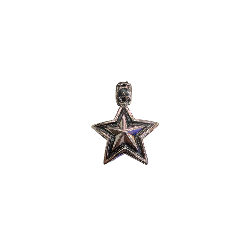 CODY SANDERSON Double Sided Faceted Star Bead Pendant Silver (SS25)
