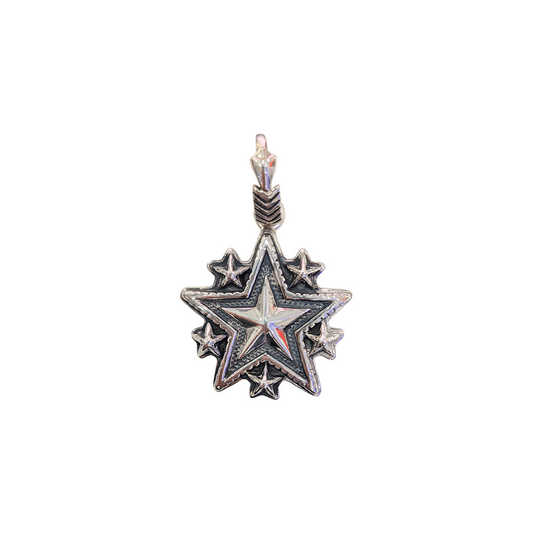 CODY SANDERSON Large Sheriff Starry W-Arrow Tail Ball Pendant Silver (SS25)