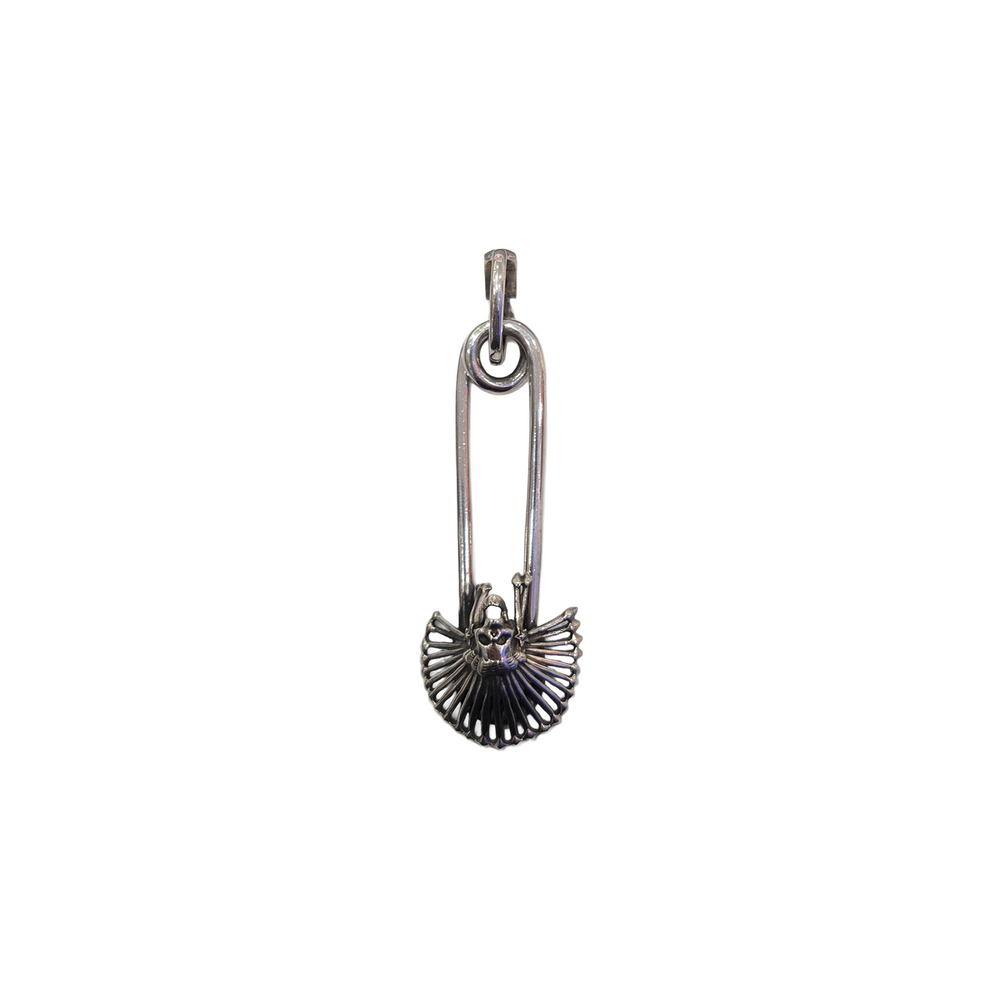 CODY SANDERSON Small Stars & Chief Kill Hater Safety Pin Pendant Silver (SS25)