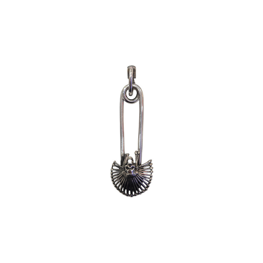 CODY SANDERSON Small Stars & Chief Kill Hater Safety Pin Pendant Silver (SS25)