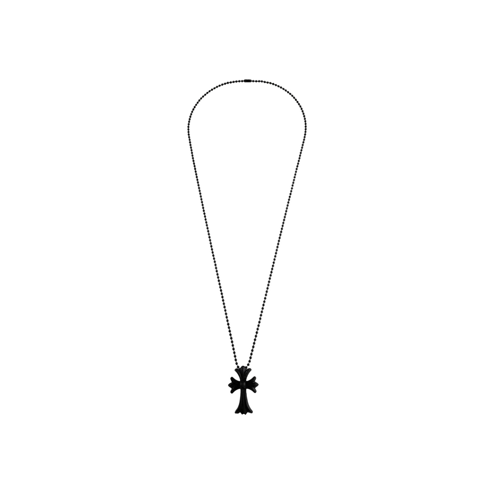 CHROME HEARTS F&O Small Cross Ball Chain Silicone Necklace Black