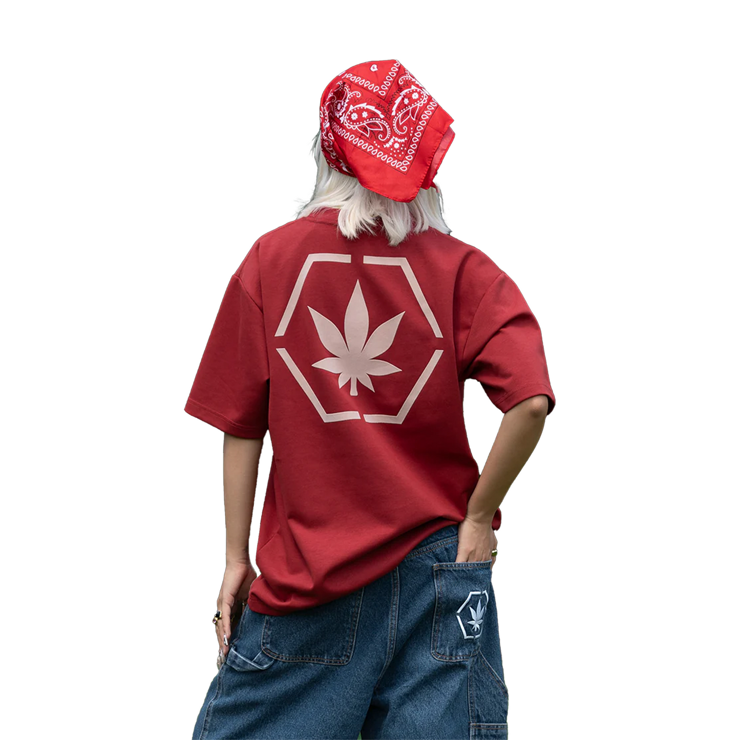 Stoned & Co ® Colours : Genetic Hexagon Tee Red (FW24)