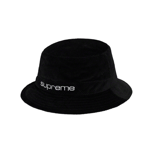 Supreme Compact Logo Corduroy Crusher Hat Black (SS19)