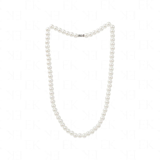 EK Collection Full Pearl Necklace White