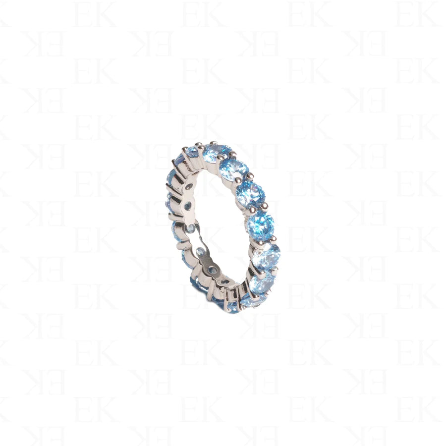 EK Collection Eternity Ring Blue Silver