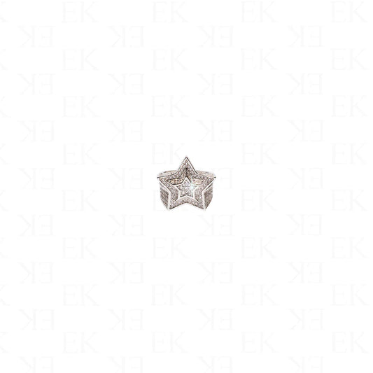 EK Collection Double Star Ring Silver