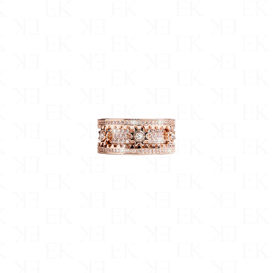 EK Collection Iced Out Works The Wonder Ring Rose Gold