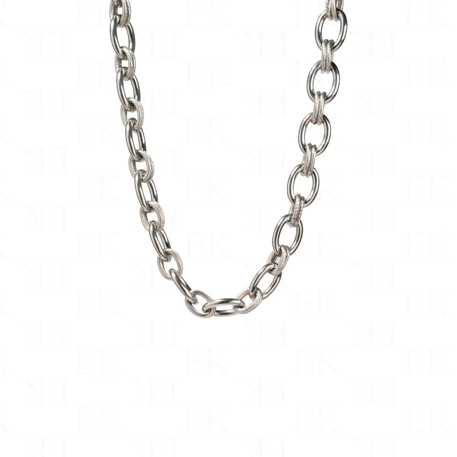 EK Collection Combination Stack Short Chain Silver