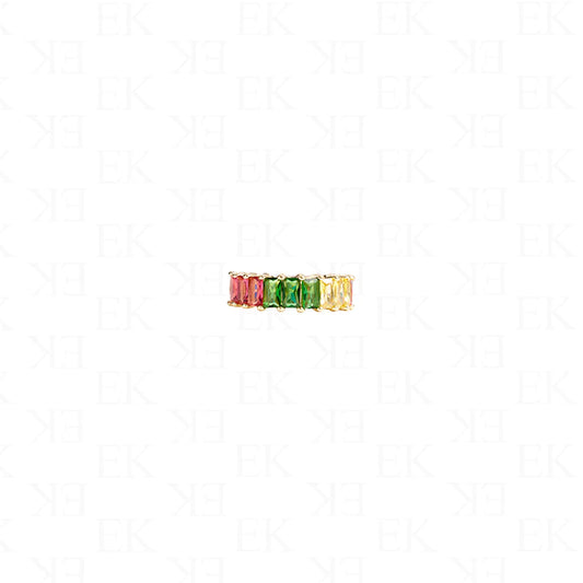 EK Collection Mini Baguette Rainbow Ring Gold