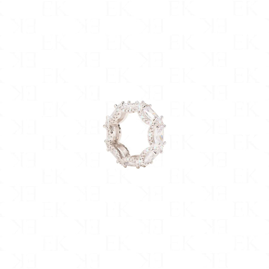 EK Collection White Gem Ring Silver