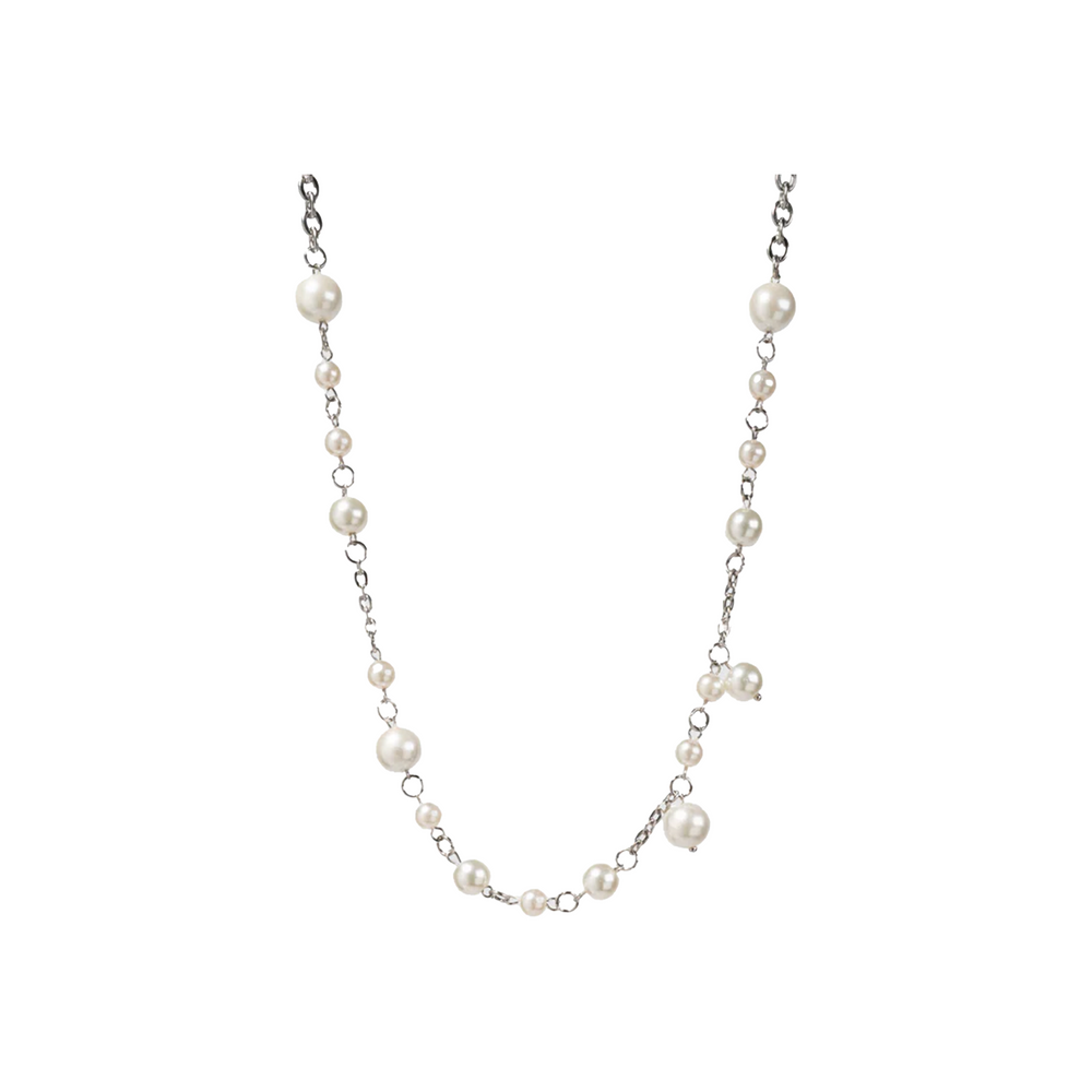 EK Collection Dangle Pearl Necklace Silver (SS25)