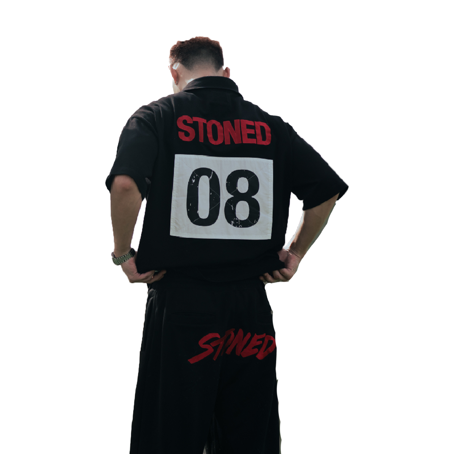 Stoned & Co ® Dark Horse: Eight Men Polo Shirt Black (SS26)