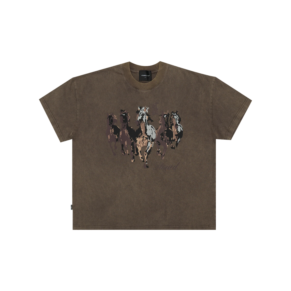 Stoned & Co ® Dark Horse: Gallop Tee Brown (SS26)