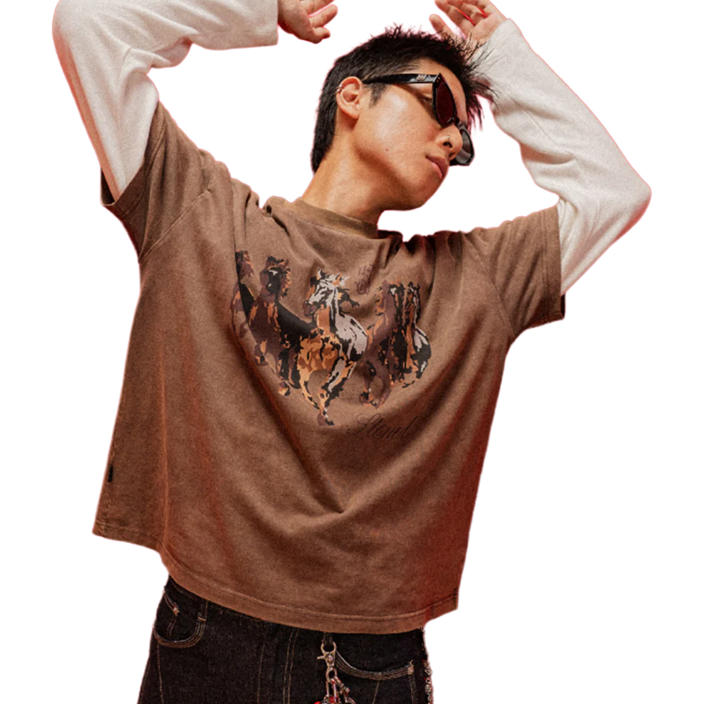 Stoned & Co ® Dark Horse: Gallop Tee Brown (SS26)