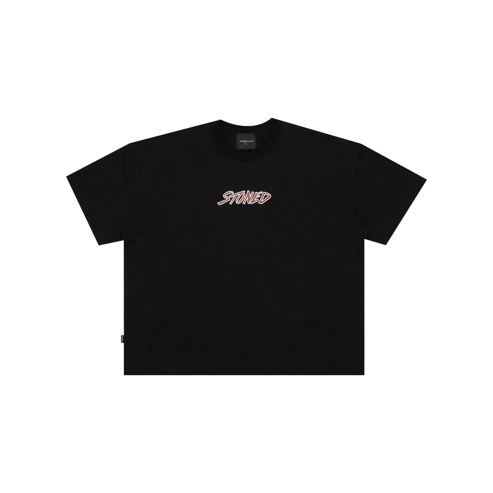 Stoned & Co ® Dark Horse: Leather Maple Tee Black (SS26)