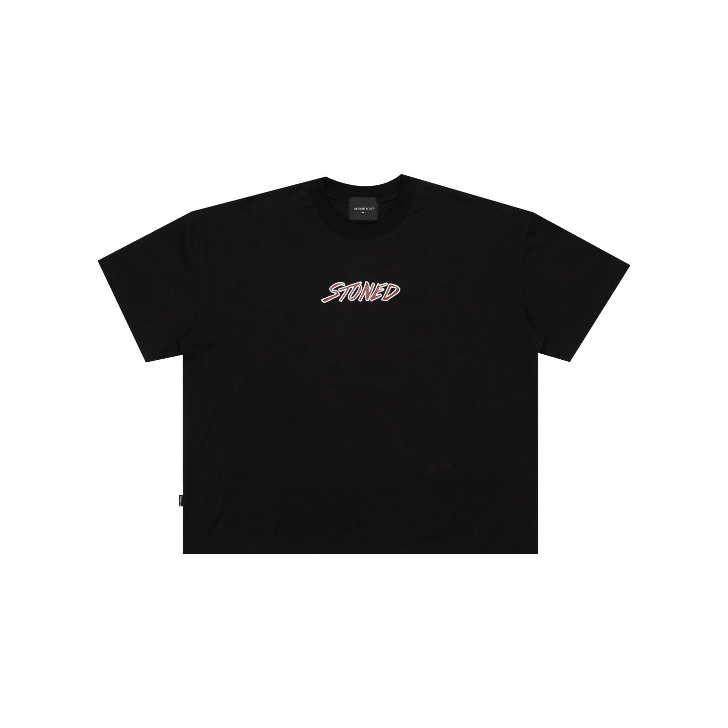 Stoned & Co ® Dark Horse: Leather Maple Tee Black (SS26)