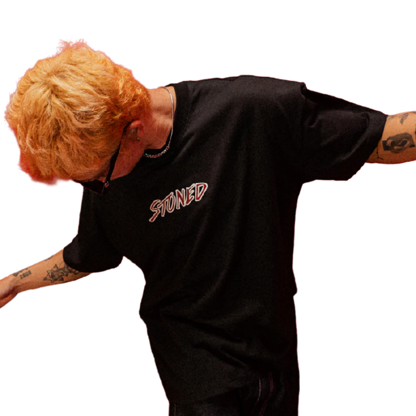 Stoned & Co ® Dark Horse: Leather Maple Tee Black (SS26)