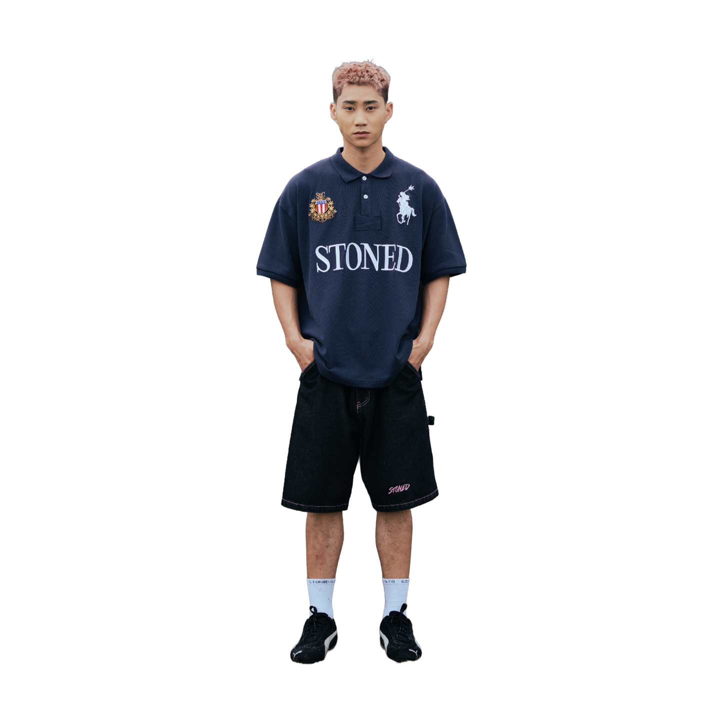 Stoned & Co ® Dark Horse: Oversized Denim Jorts Navy (SS26)